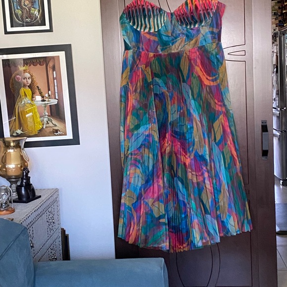 Hutch Anthropologie Plus Size Pleated Multi Colored Dress NWT - Picture 5 of 11